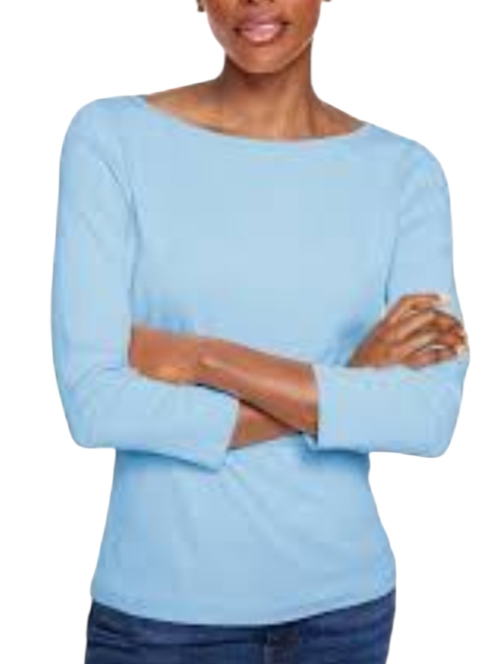 Talbots Sea Salt Boatneck Long Sleeve Tee - Picture 3 of 10
